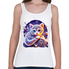 PRINTFASHION Cica alebrije stílusban - Női atléta - Fehér női trikó