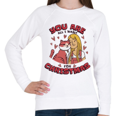 PRINTFASHION Cica, amit karácsonyra akarok - Női pulóver - Fehér
