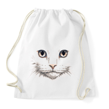 PRINTFASHION Cica arc - Sportzsák, Tornazsák - Fehér tornazsák