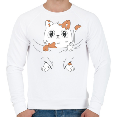 PRINTFASHION Cica baba - Férfi pulóver - Fehér