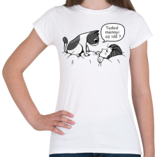 PRINTFASHION Cica barát - tudod mennyi az idő - Női póló - Fehér női póló