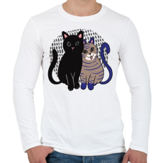 PRINTFASHION Cica barátok - Férfi hosszú ujjú póló - Fehér