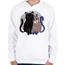PRINTFASHION Cica barátok - Gyerek kapucnis pulóver - Fehér gyerek pulóver, kardigán