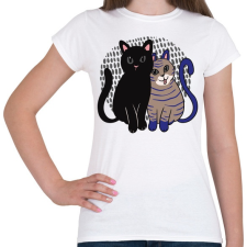 PRINTFASHION Cica barátok - Női póló - Fehér női póló
