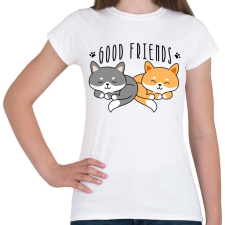 PRINTFASHION Cica barátok - Női póló - Fehér női póló