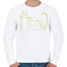 PRINTFASHION Cica betűk - Meow - Férfi pulóver - Fehér férfi pulóver, kardigán