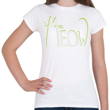 PRINTFASHION Cica betűk - Meow - Női póló - Fehér női póló