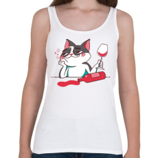 PRINTFASHION Cica borozik - Női atléta - Fehér