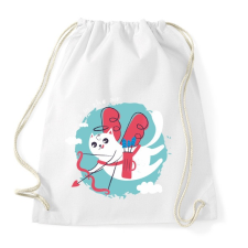 PRINTFASHION Cica - cat is in the air ! - Sportzsák, Tornazsák - Fehér tornazsák