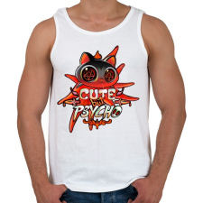 PRINTFASHION Cica - Cuki de veszélyes - Férfi atléta - Fehér atléta, trikó