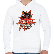 PRINTFASHION Cica - Cuki de veszélyes - Férfi kapucnis pulóver - Fehér férfi pulóver, kardigán