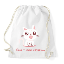 PRINTFASHION Cica cuki vagyok  - Sportzsák, Tornazsák - Fehér tornazsák