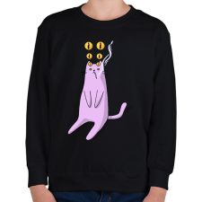 PRINTFASHION Cica és cigi - Gyerek pulóver - Fekete gyerek pulóver, kardigán