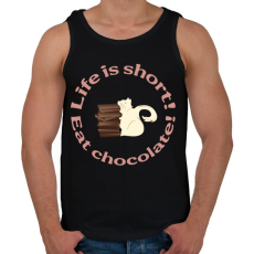 PRINTFASHION cica és csoki - Férfi atléta - Fekete