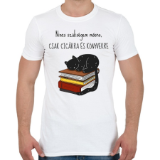 PRINTFASHION Cica és Könyv - Férfi póló - Fehér férfi póló
