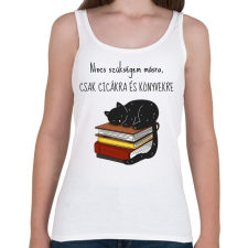 PRINTFASHION Cica és Könyv - Női atléta - Fehér női trikó