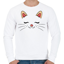 PRINTFASHION Cica fej - Férfi pulóver - Fehér férfi pulóver, kardigán