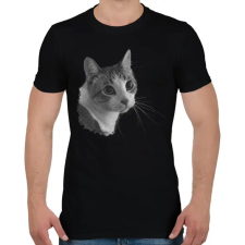 PRINTFASHION Cica (fekete fehér újság) - Férfi póló - Fekete férfi póló