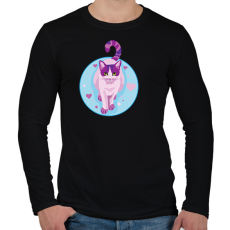 PRINTFASHION Cica - Férfi hosszú ujjú póló - Fekete