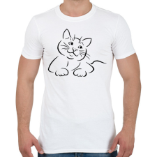 PRINTFASHION Cica - Férfi póló - Fehér férfi póló