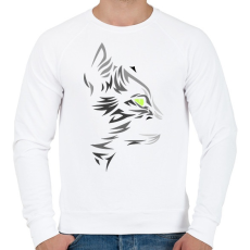 PRINTFASHION Cica - Férfi pulóver - Fehér