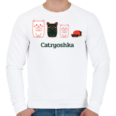 PRINTFASHION Cica - Férfi pulóver - Fehér