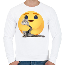 PRINTFASHION Cica - Férfi pulóver - Fehér férfi pulóver, kardigán