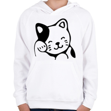 PRINTFASHION Cica - Gyerek kapucnis pulóver - Fehér