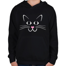 PRINTFASHION Cica - Gyerek kapucnis pulóver - Fekete gyerek pulóver, kardigán