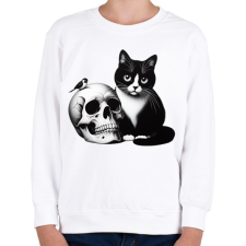 PRINTFASHION Cica - Gyerek pulóver - Fehér gyerek pulóver, kardigán