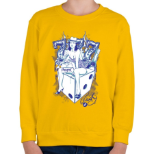 PRINTFASHION Cica - Gyerek pulóver - Sárga gyerek pulóver, kardigán