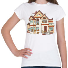 PRINTFASHION Cica ház - Női póló - Fehér