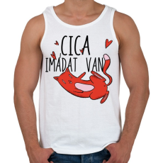 PRINTFASHION Cica imádat van - Férfi atléta - Fehér