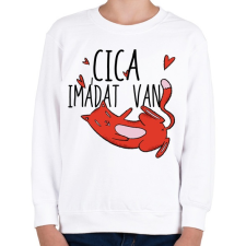 PRINTFASHION Cica imádat van - Gyerek pulóver - Fehér gyerek pulóver, kardigán