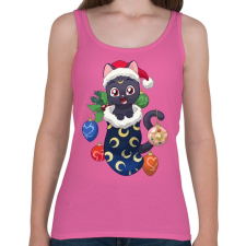PRINTFASHION Cica Karácsony - Női atléta - Rózsaszín női trikó