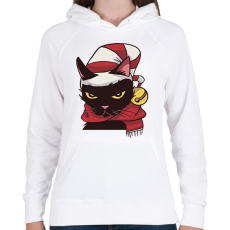 PRINTFASHION Cica karácsonyi sapka sál - Női kapucnis pulóver - Fehér