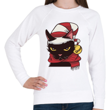 PRINTFASHION Cica karácsonyi sapka sál - Női pulóver - Fehér női pulóver, kardigán