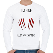 PRINTFASHION Cica karmolás - Férfi pulóver - Fehér férfi pulóver, kardigán