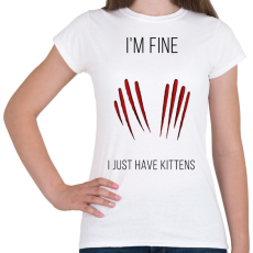 PRINTFASHION Cica karmolás - Női póló - Fehér