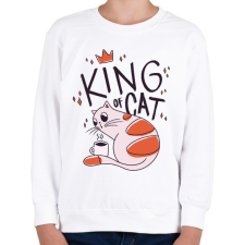 PRINTFASHION Cica király - Gyerek pulóver - Fehér gyerek pulóver, kardigán