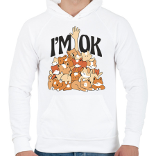 PRINTFASHION Cica kupac - Férfi kapucnis pulóver - Fehér férfi pulóver, kardigán