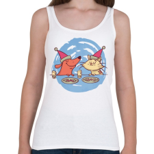 PRINTFASHION Cica kutya barátok  - Női atléta - Fehér női trikó