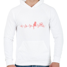 PRINTFASHION Cica love - Férfi kapucnis pulóver - Fehér női pulóver, kardigán