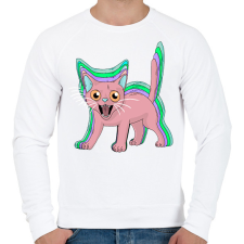 PRINTFASHION Cica LSD - Férfi pulóver - Fehér férfi pulóver, kardigán