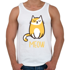 PRINTFASHION Cica - meow - Férfi atléta - Fehér