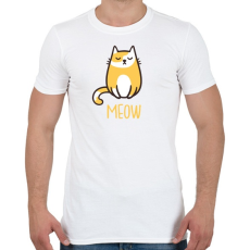 PRINTFASHION Cica - meow - Férfi póló - Fehér