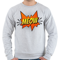 PRINTFASHION Cica meow - Férfi pulóver - Sport szürke