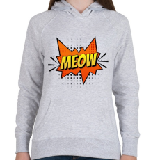 PRINTFASHION Cica meow - Női kapucnis pulóver - Sport szürke