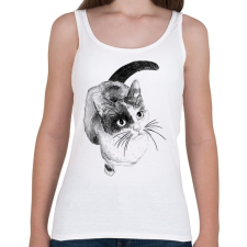 PRINTFASHION Cica - Női atléta - Fehér női trikó