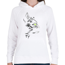 PRINTFASHION Cica - Női kapucnis pulóver - Fehér női pulóver, kardigán